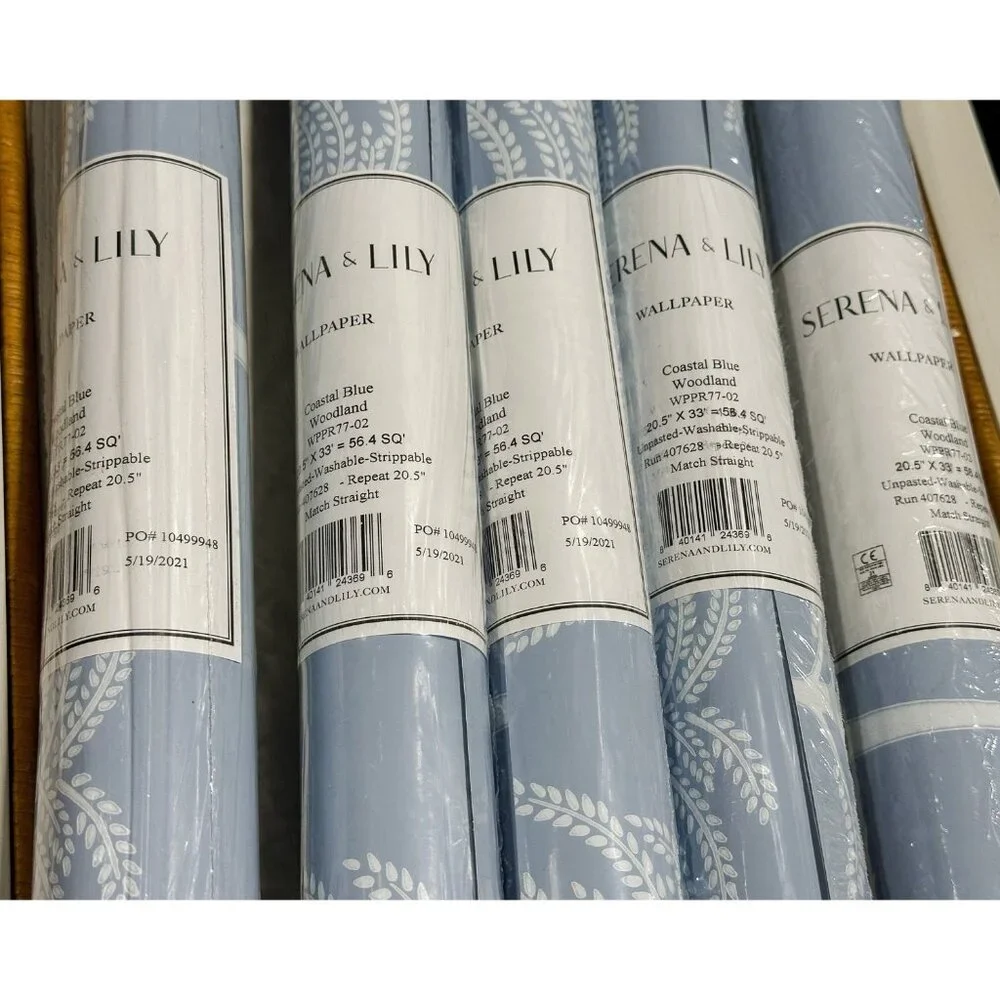 NEW Serena & Lily Woodland Wallpaper-Coastal Blue